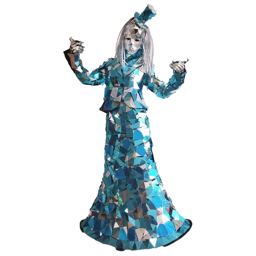 Shimmering Blue Gold Silver Mirror Glass Dress Party Club Show Outfit for Music Festivals Dance Performances Catwalk Shows
Shimmering Blue Gold Silver Mirror Glass Dress Party Club Show Outfit for Music Festivals Dance Performances Catwalk Shows