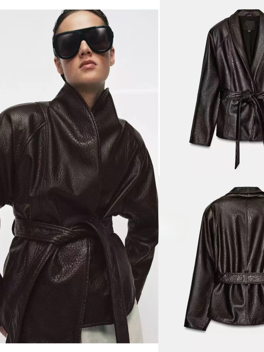 2026 Spring Commuter Style High Collar Belted Waist Leather Jacket Elegant Short Top Women's Fashion PU Leather Coat
2026 Spring Commuter Style High Collar Belted Waist Leather Jacket Elegant Short Top Women's Fashion PU Leather Coat