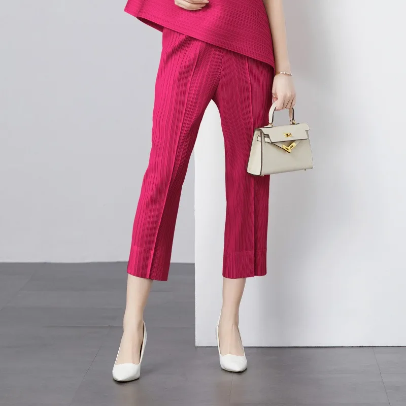 Miyake Pleated TrousersThin High-Waisted Nine-Point Pants Casual Pant Slim Fit Straight Pants Women Lightweight Stretch Clothing
Miyake Pleated TrousersThin High-Waisted Nine-Point Pants Casual Pant Slim Fit Straight Pants Women Lightweight Stretch Clothing