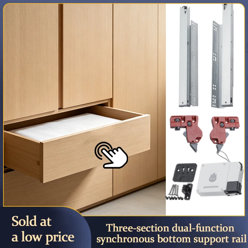 Heavy Duty Hidden Bottom Mount Drawer Slides Three Section Full Extension Push To Open Soft Closing Silent Damping Retracting
Heavy Duty Hidden Bottom Mount Drawer Slides Three Section Full Extension Push To Open Soft Closing Silent Damping Retracting