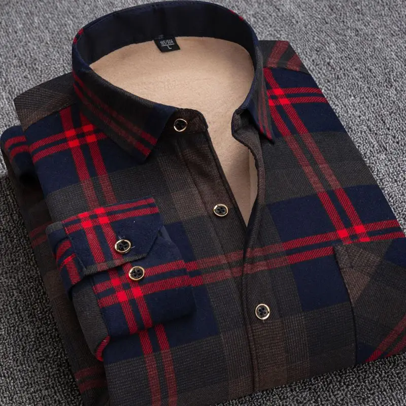 2024 New Autumn Winter Men's Fleece Shirt Male Fashion Print Long Sleeve Business Big Size Shirt Plaid Thick Warm Velvet Shirt
2024 New Autumn Winter Men's Fleece Shirt Male Fashion Print Long Sleeve Business Big Size Shirt Plaid Thick Warm Velvet Shirt