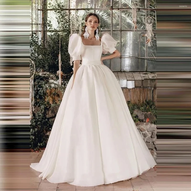 White Elegant A line fashion square neckline backless wedding beach outdoor romantic wedding bride dress customized 2025
White Elegant A line fashion square neckline backless wedding beach outdoor romantic wedding bride dress customized 2025