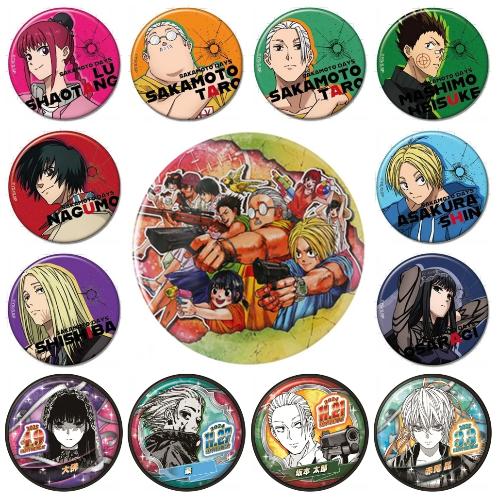 58 мм аниме Таро SAKAMOTO DAYS Shin Asakura Heisuke Mashimo день рождения косплей костюм значок булавка SPTE жесть брошь реквизит подарок 
58 мм аниме Таро SAKAMOTO DAYS Shin Asakura Heisuke Mashimo день рождения косплей костюм значок булавка SPTE жесть брошь реквизит подарок