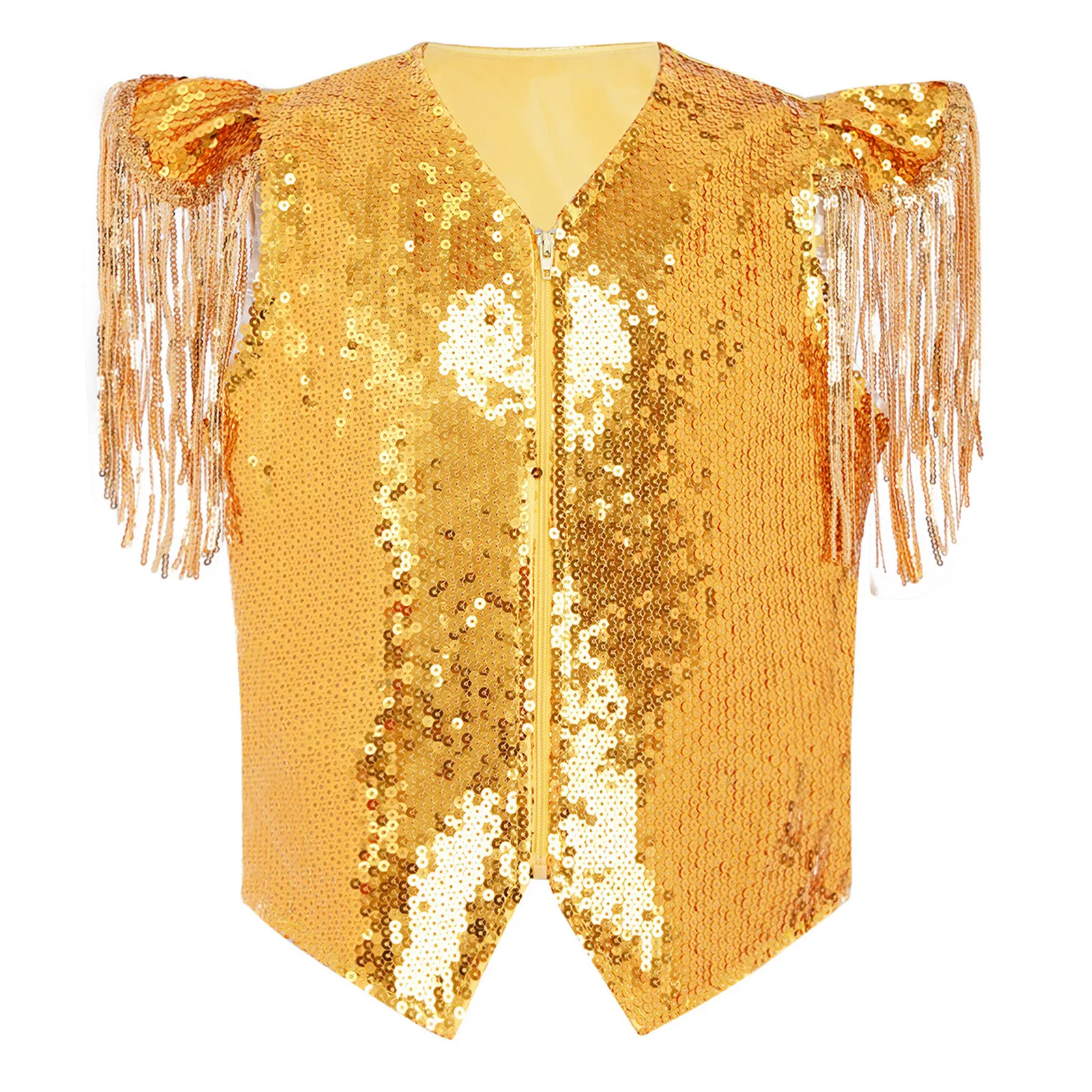 Boys Girls Metallic Disco Party Waltz Dance Vest Fashion Sequined Tassels Cap Sleeves Waistcoat for Raves Club Stage Dance Tops
Boys Girls Metallic Disco Party Waltz Dance Vest Fashion Sequined Tassels Cap Sleeves Waistcoat for Raves Club Stage Dance Tops