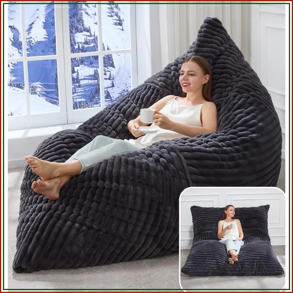 3-in-1 Convertible Bean Bag Chair - Giant Floor Cushion with Machine Washable Cover, Memory Foam Filling, for Adults, Dark Grey
3-in-1 Convertible Bean Bag Chair - Giant Floor Cushion with Machine Washable Cover, Memory Foam Filling, for Adults, Dark Grey