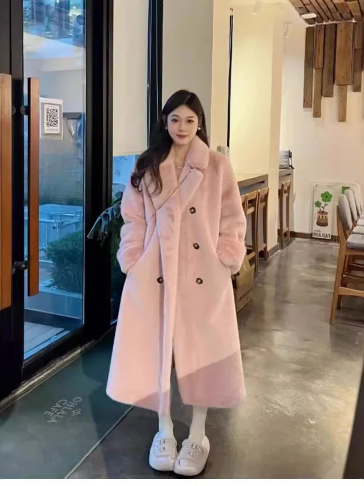 Autumn Winter Imitation Rabbit Fur Thickened Warm Suit Collar Long Coat High Quality Boutique Long Sleeve Double-breasted Coat
Autumn Winter Imitation Rabbit Fur Thickened Warm Suit Collar Long Coat High Quality Boutique Long Sleeve Double-breasted Coat