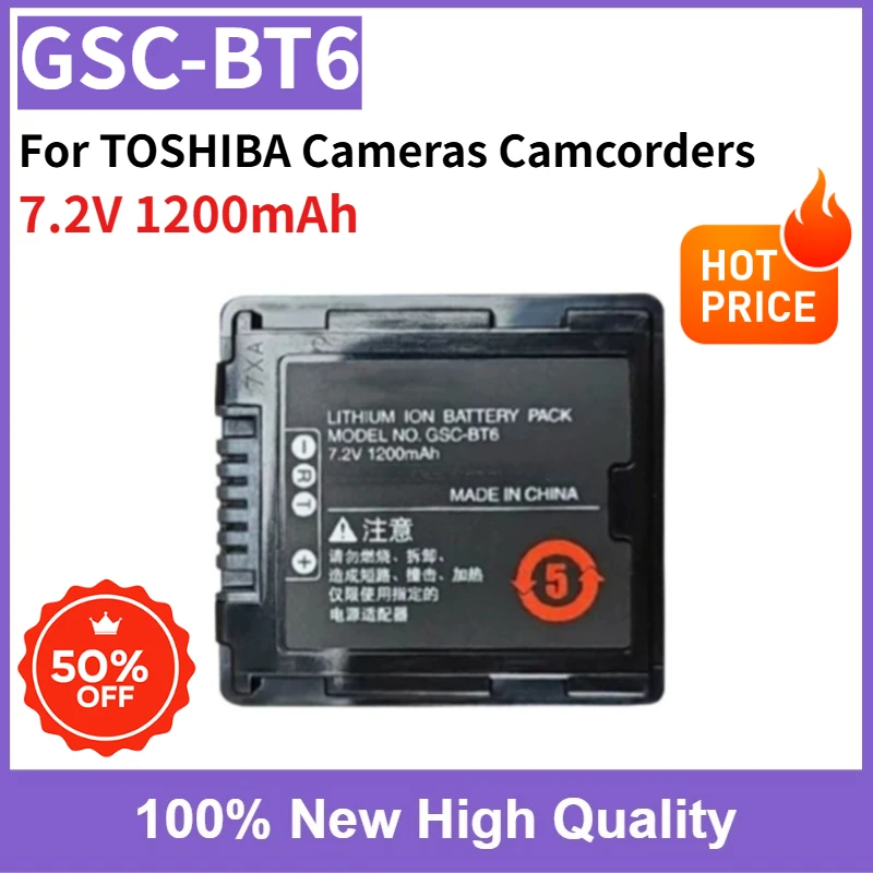 High-quality Camera Battery GSC-BT6 7.2V 1200mAh for TOSHIBA Cameras Camcorders Brand New
High-quality Camera Battery GSC-BT6 7.2V 1200mAh for TOSHIBA Cameras Camcorders Brand New