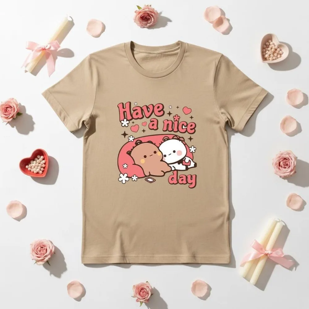 Bubu Dudu Have A Nice Day Shirt Cute Bear Printed T-Shirt Kawaii Cartoon Couples Tee Couple Matching Tshirt Men Women Cotton Top
Bubu Dudu Have A Nice Day Shirt Cute Bear Printed T-Shirt Kawaii Cartoon Couples Tee Couple Matching Tshirt Men Women Cotton Top