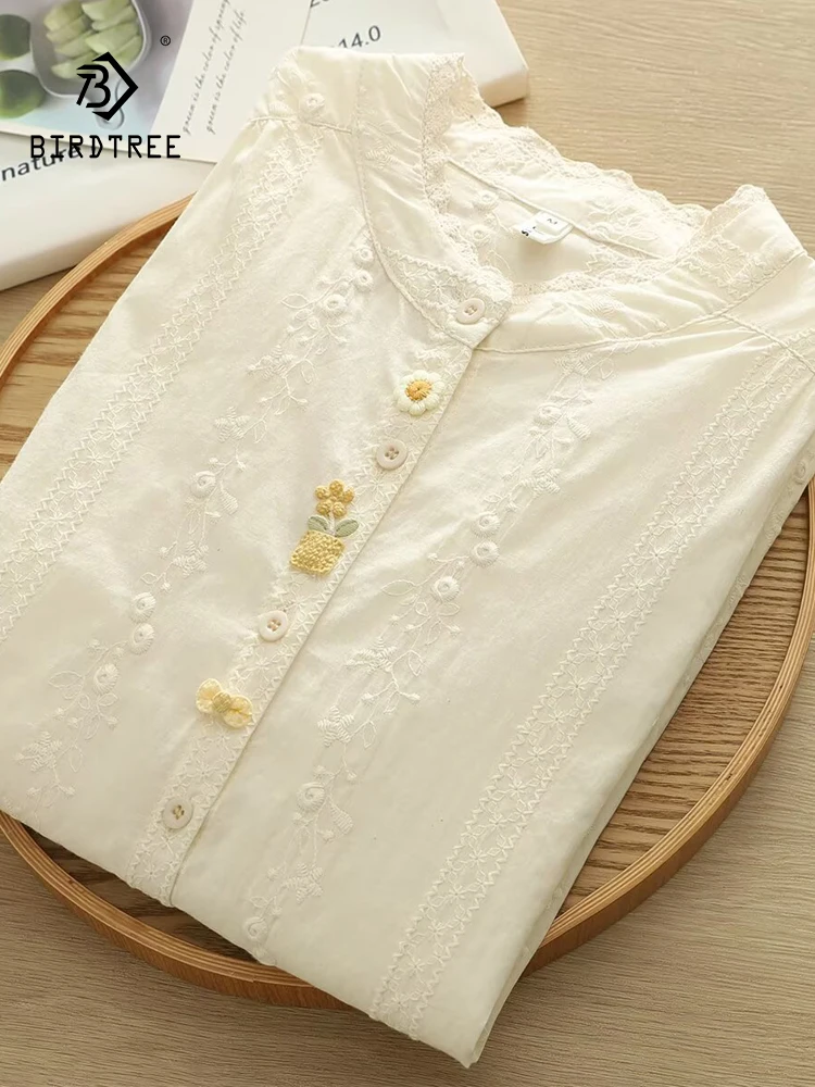 New 2025 Spring Cotton Long Sleeve Shirt, Women Stand Embroidery, Mori Girl Casual Versatile Temperament Loose Blouse T52611CC
New 2025 Spring Cotton Long Sleeve Shirt, Women Stand Embroidery, Mori Girl Casual Versatile Temperament Loose Blouse T52611CC