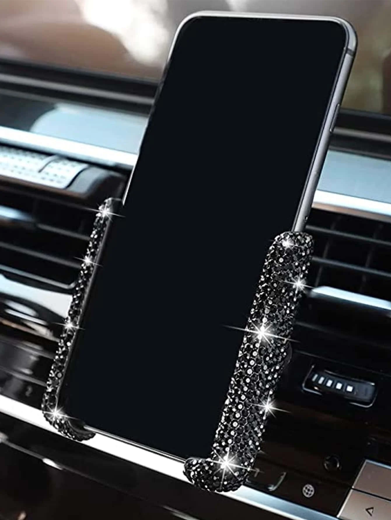 Rhinestone Decor Car Air Outlet Phone Holder
Rhinestone Decor Car Air Outlet Phone Holder