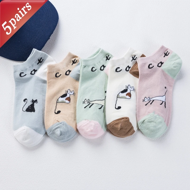 5 Pairs Womens Socks Harajuku Streetwear Cute Cartoon Girl Thin Sports Cat Cute Simple Funny Fashion Pure Cotton Sock Wholesale
5 Pairs Womens Socks Harajuku Streetwear Cute Cartoon Girl Thin Sports Cat Cute Simple Funny Fashion Pure Cotton Sock Wholesale