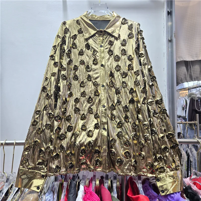 SuperAen Autumn and Winter New European and American Style Women's Shirt Unique Design Gilded Three-dimensional Flowers Shirts
SuperAen Autumn and Winter New European and American Style Women's Shirt Unique Design Gilded Three-dimensional Flowers Shirts