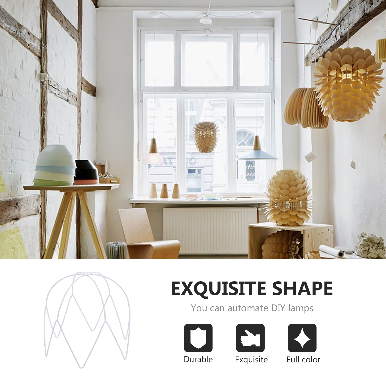 Iron Lampshade Frame for DIY Chandelier and Pendant Light Projects Premium Wire Lamp Cover with E27 Socket Ring Support for Home
Iron Lampshade Frame for DIY Chandelier and Pendant Light Projects Premium Wire Lamp Cover with E27 Socket Ring Support for Home