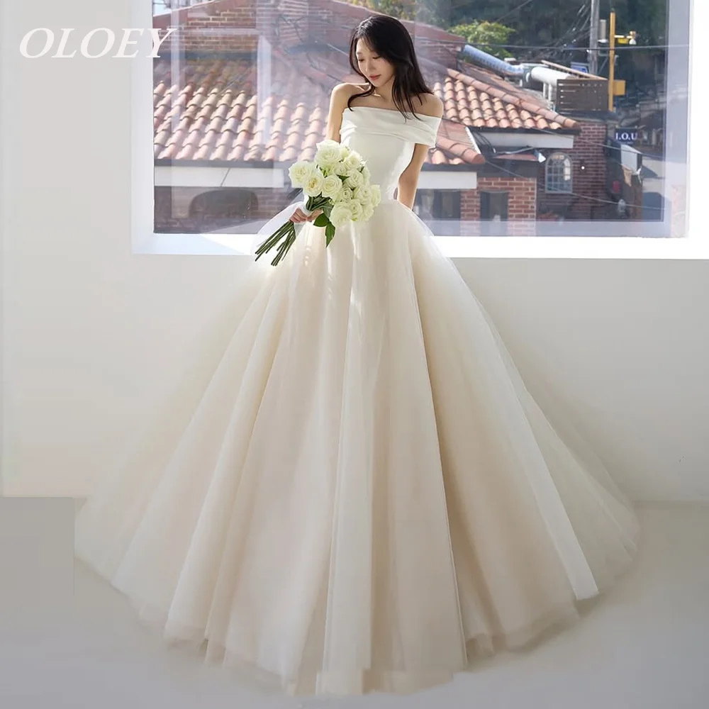 OLOEY Simple Strapless A-line Wedding Dress with Two Off Shoulder Straps Pleats Tulle Bridal Gown Customized Korea Photoshoot
OLOEY Simple Strapless A-line Wedding Dress with Two Off Shoulder Straps Pleats Tulle Bridal Gown Customized Korea Photoshoot