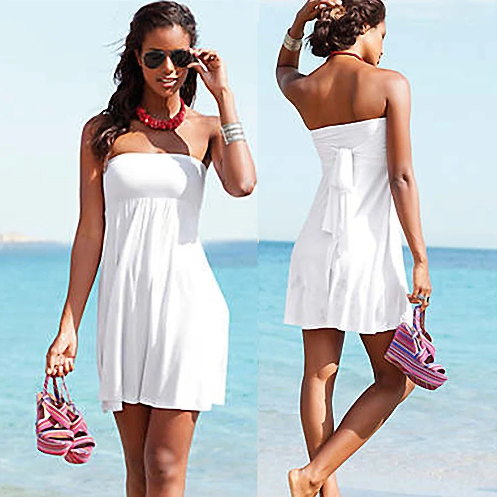 Women's Halter Beach Dress, Sexy Wrap Dress, Sun Protection Bikini Cover Up, Female Bathing Suit, Monochromatic Swimwear, Summer
Women's Halter Beach Dress, Sexy Wrap Dress, Sun Protection Bikini Cover Up, Female Bathing Suit, Monochromatic Swimwear, Summer