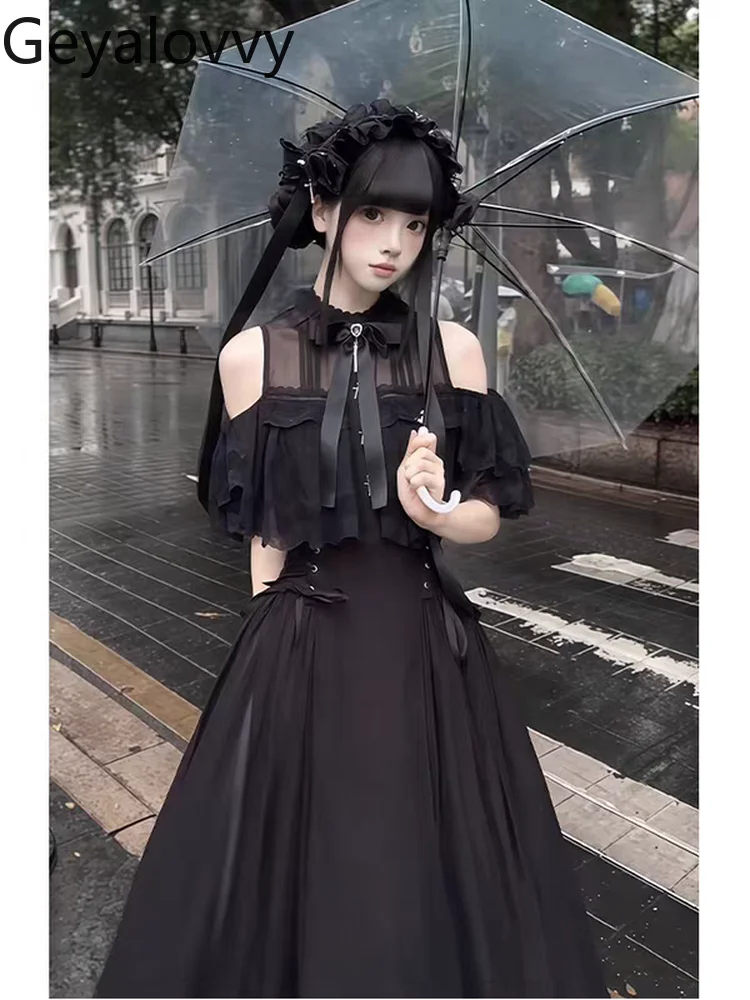 Black and White Elegant Lady Off-Shoulder Short Sleeve Dress Lace Waist Slimming Casual Long Dresses for Women Summer
Black and White Elegant Lady Off-Shoulder Short Sleeve Dress Lace Waist Slimming Casual Long Dresses for Women Summer