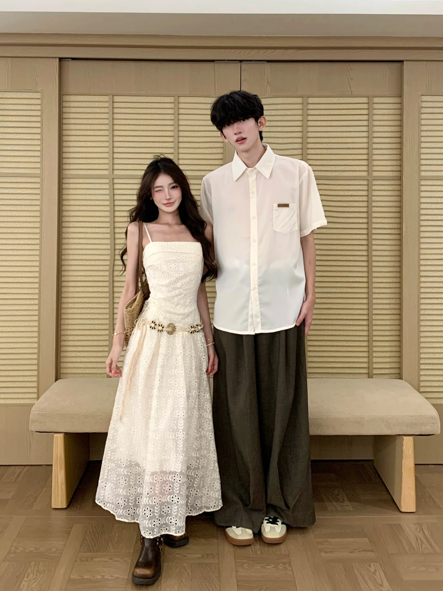 Elegant Couple Summer Short Sleeve Shirt Women's Dress Men's Vest Long Skirt Slim Fit Chinese Brandless Standard Fit Shirt
Elegant Couple Summer Short Sleeve Shirt Women's Dress Men's Vest Long Skirt Slim Fit Chinese Brandless Standard Fit Shirt