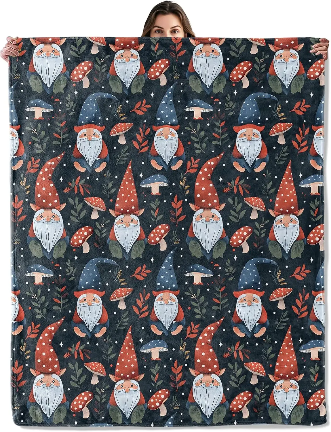 Whimsical Gnome and Mushroom Pattern Throw Blanket for Boys Girls Kids Adults, Cozy Woodland Fantasy Theme Flannel Blankets
Whimsical Gnome and Mushroom Pattern Throw Blanket for Boys Girls Kids Adults, Cozy Woodland Fantasy Theme Flannel Blankets