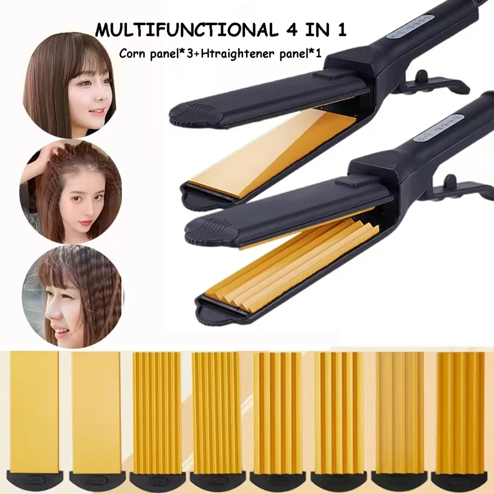 Hair Iron Ceramic Hair Straightener Professional Curling Iron Corn Perm Fluffy Splint Flat Iron Hair Styling 4 IN 1 Salon Tools
Hair Iron Ceramic Hair Straightener Professional Curling Iron Corn Perm Fluffy Splint Flat Iron Hair Styling 4 IN 1 Salon Tools
