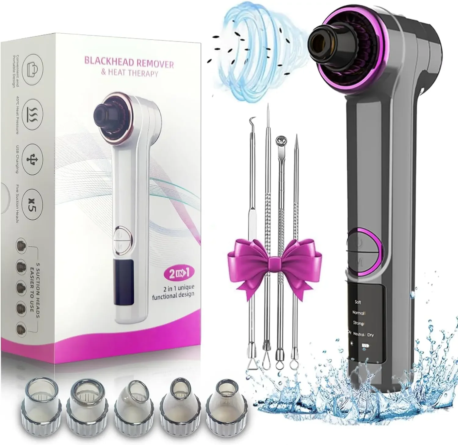 Blackhead Remover Pore Vacuum with Hot Compress, Upgraded Facial Pore Cleaner, Pore Extractor Acne White Heads Removal Tool
Blackhead Remover Pore Vacuum with Hot Compress, Upgraded Facial Pore Cleaner, Pore Extractor Acne White Heads Removal Tool