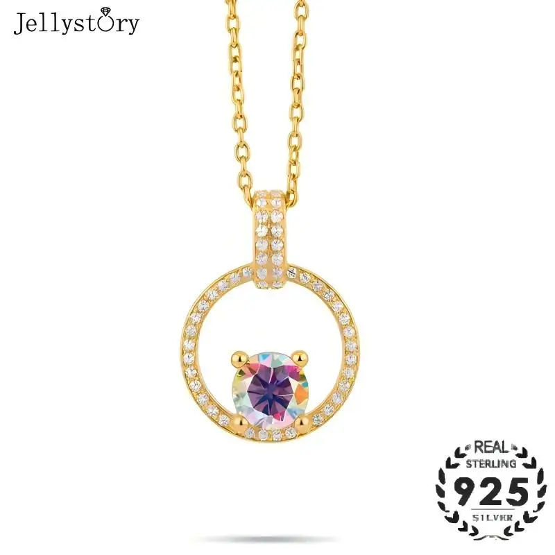 Jellystory S925 Sterling Silver 1ct Round Moissanite Necklace for Women Simple Versatile Pendant Dainty Chic Jewelry Gift
Jellystory S925 Sterling Silver 1ct Round Moissanite Necklace for Women Simple Versatile Pendant Dainty Chic Jewelry Gift