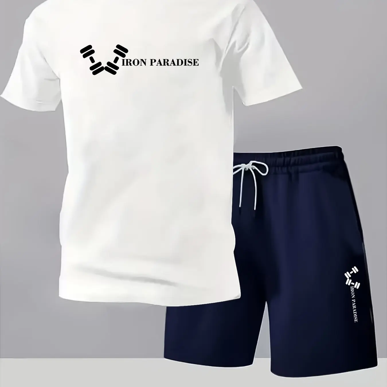 Men's Summer Fitness Dumbbell Print T-Shirt & Shorts Set, Breathable Casual Outfit for All Occasions
Men's Summer Fitness Dumbbell Print T-Shirt & Shorts Set, Breathable Casual Outfit for All Occasions