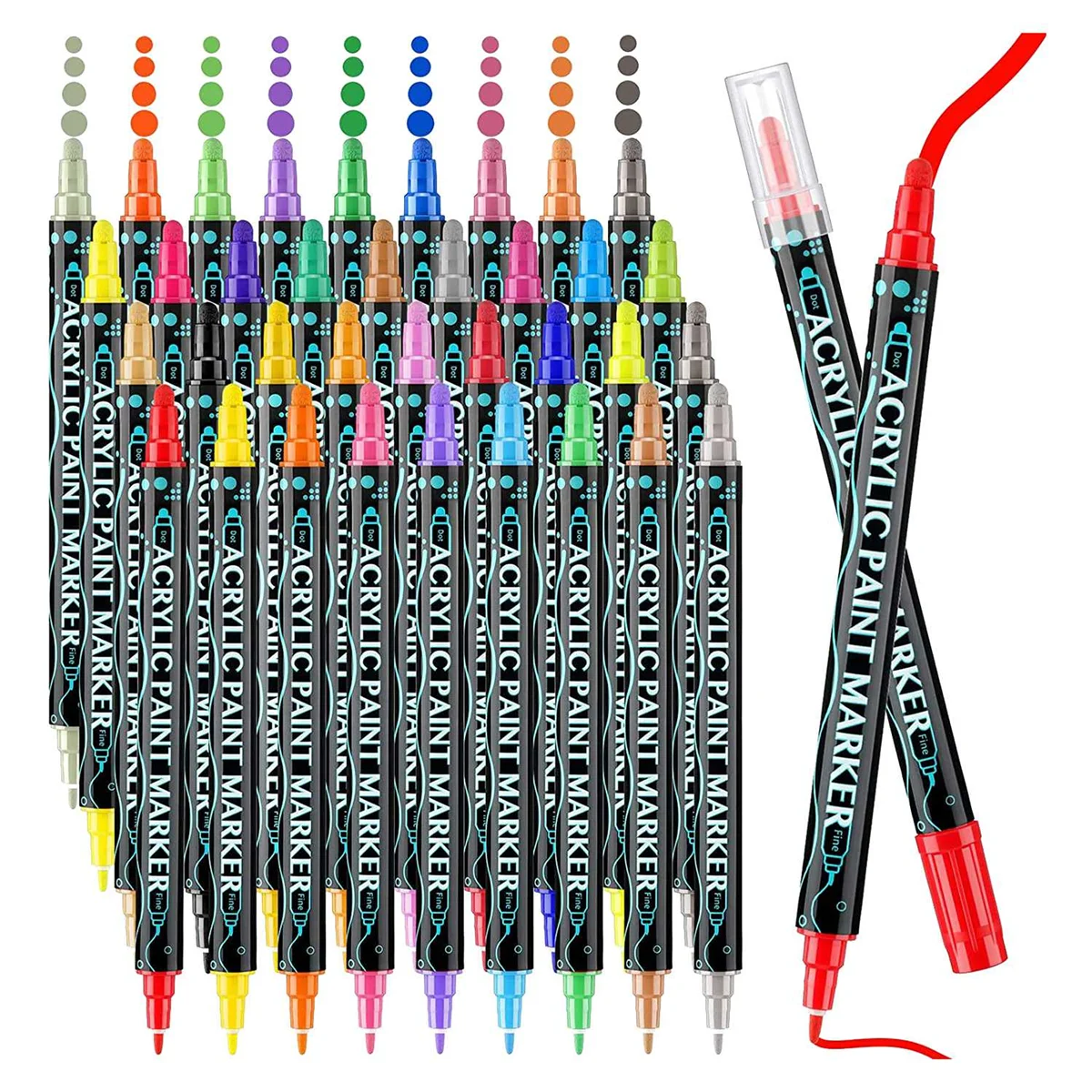 36 Colors Acrylic Paint Markers Fine Dot Tip Paint Pen for Adults Kids Metallic Classic Colors Double Tip Maker Pen
36 Colors Acrylic Paint Markers Fine Dot Tip Paint Pen for Adults Kids Metallic Classic Colors Double Tip Maker Pen