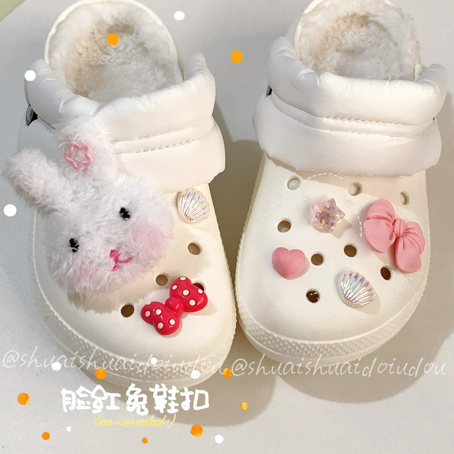 Pink Plush Rabbit Series Charms for Crocs Cute Accessories Lovely Decoration Ins Popular Adornment for Clogs Sandals Clogs Jeans
Pink Plush Rabbit Series Charms for Crocs Cute Accessories Lovely Decoration Ins Popular Adornment for Clogs Sandals Clogs Jeans