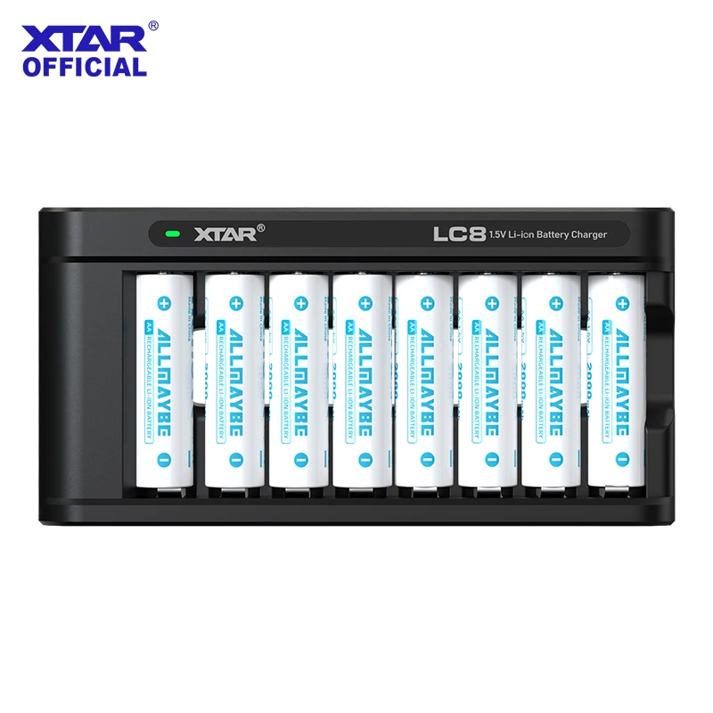 XTAR LC8 Battery Charger+8PCS 1.5V AA CLR 2000mAh Rechargeable Li-ion Battery Constant Voltage Output & Linear Discharge
XTAR LC8 Battery Charger+8PCS 1.5V AA CLR 2000mAh Rechargeable Li-ion Battery Constant Voltage Output & Linear Discharge