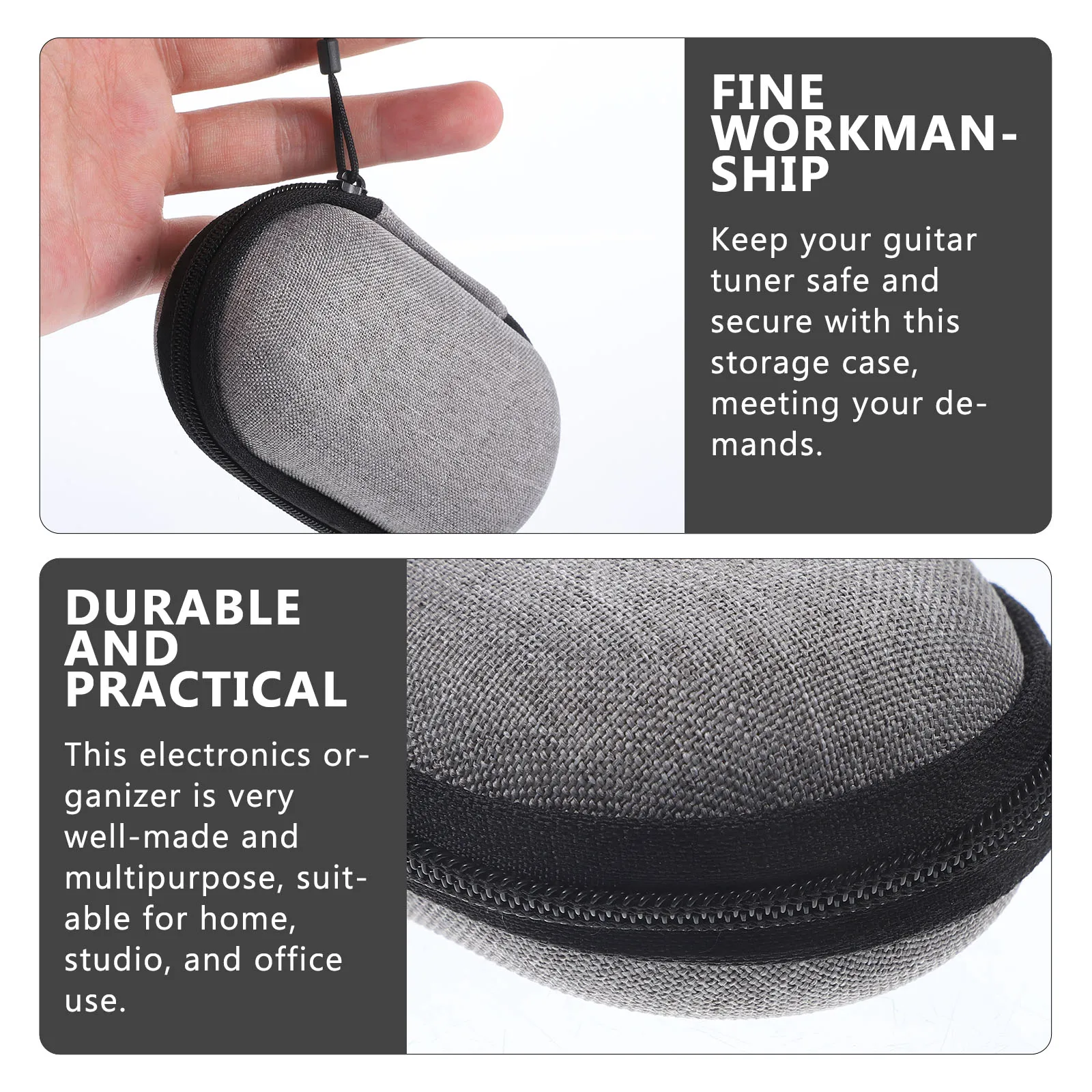 Guitar Tuner Storage Case Oval 11x5x4 Portable Travel Organizer Bag for Electronic Accessories Headphones Data Cables
Guitar Tuner Storage Case Oval 11x5x4 Portable Travel Organizer Bag for Electronic Accessories Headphones Data Cables