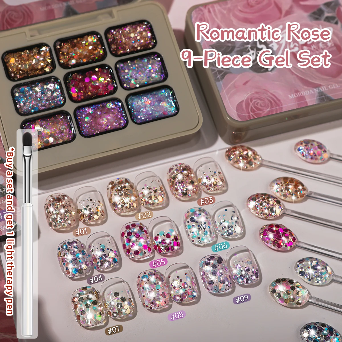 9 Colors Glitter Solid Adhesive Gel Nail Polish Gradient Semi Permanent Soak Off UV LED Nail Art Gel Varnishes For Nails
9 Colors Glitter Solid Adhesive Gel Nail Polish Gradient Semi Permanent Soak Off UV LED Nail Art Gel Varnishes For Nails