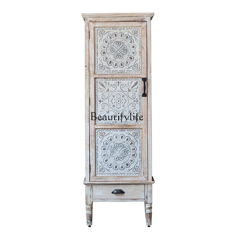 LRetro American porch cabinet, homestay decoration, old dining side, solid wood living room storage cabinet 
LRetro American porch cabinet, homestay decoration, old dining side, solid wood living room storage cabinet