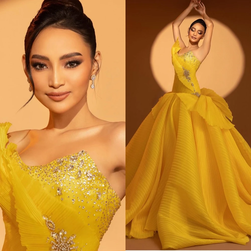 Customized Luxury Strapless Chiffon Evening Dress Sexy Sleeveless Cocktail Dress Temperament Crystal Special Occasion Gowns
Customized Luxury Strapless Chiffon Evening Dress Sexy Sleeveless Cocktail Dress Temperament Crystal Special Occasion Gowns