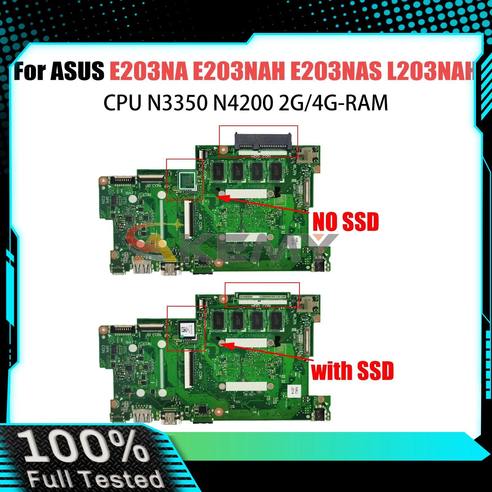 E203N Mainboard For ASUS E203NA E203NAH E203NAS L203NAH L203NA Laptop Motherboard N3350 N4200 2GB/4G/RAM 100% Working Well
E203N Mainboard For ASUS E203NA E203NAH E203NAS L203NAH L203NA Laptop Motherboard N3350 N4200 2GB/4G/RAM 100% Working Well