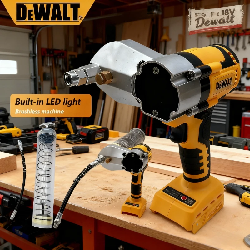Dewalt Brushless Electric Grease Gun Fat Machine Electric Grease Gun Tools LED Electric Oil Injector For Dewalt 18V Battery