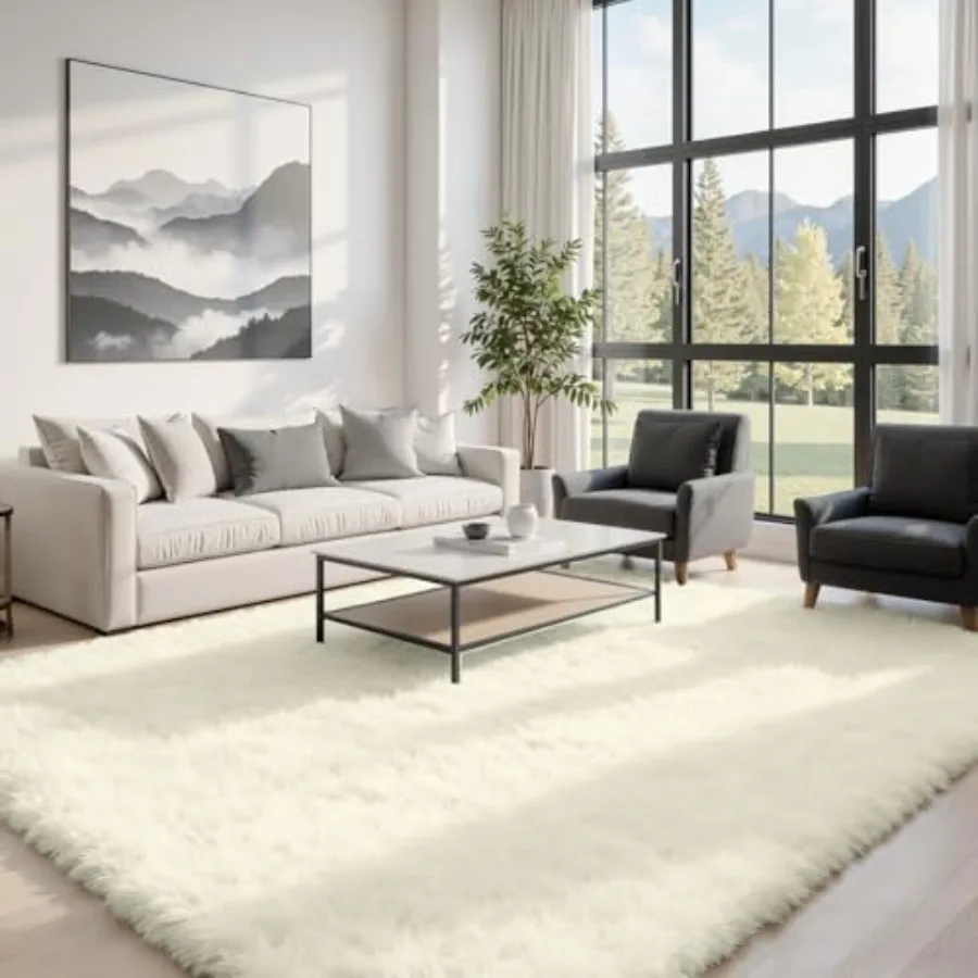 8x10 Area Rugs for Living Room Bedroom Nursery Dorm Playroom and Modern Home Decor: Soft Fluffy Shag Cream White Rugs with Non-
8x10 Area Rugs for Living Room Bedroom Nursery Dorm Playroom and Modern Home Decor: Soft Fluffy Shag Cream White Rugs with Non-