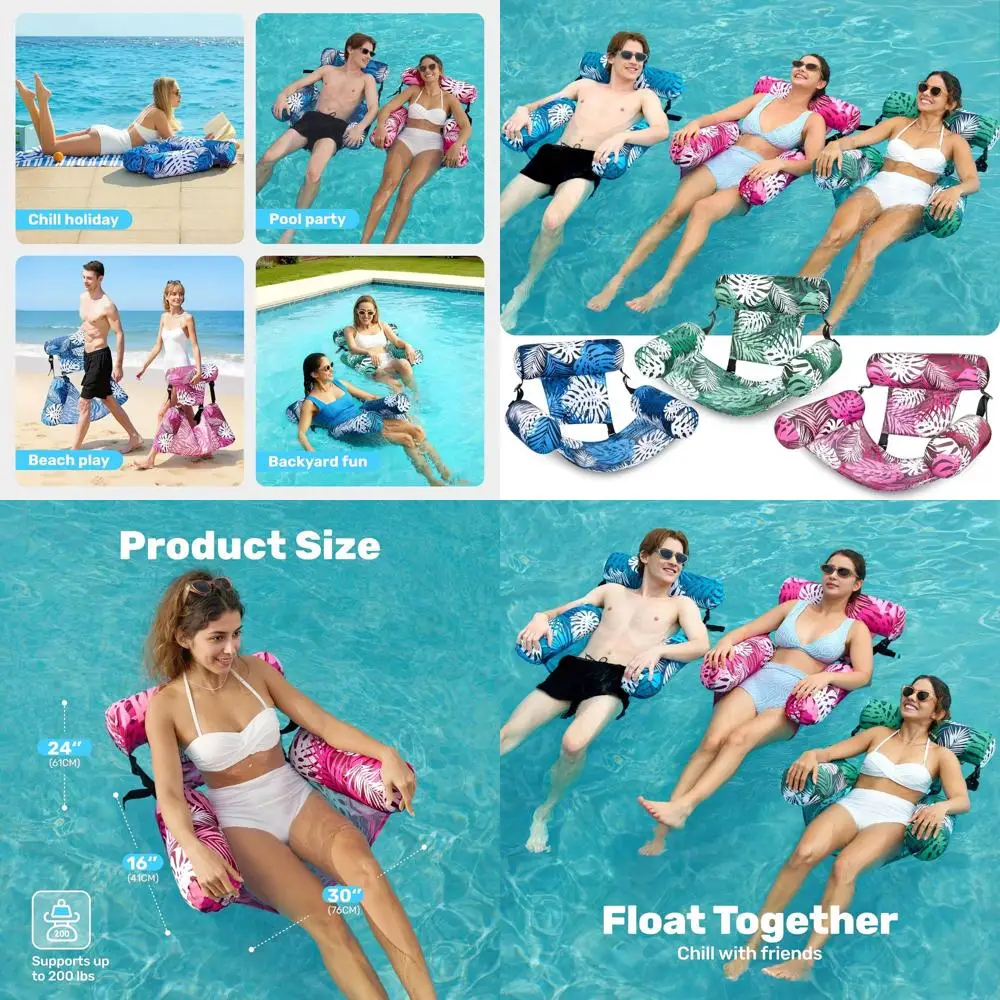Inflatable Lounge Chairs, 3-Piece Set, Adult-Sized Pool Floats for Summer Fun
Inflatable Lounge Chairs, 3-Piece Set, Adult-Sized Pool Floats for Summer Fun