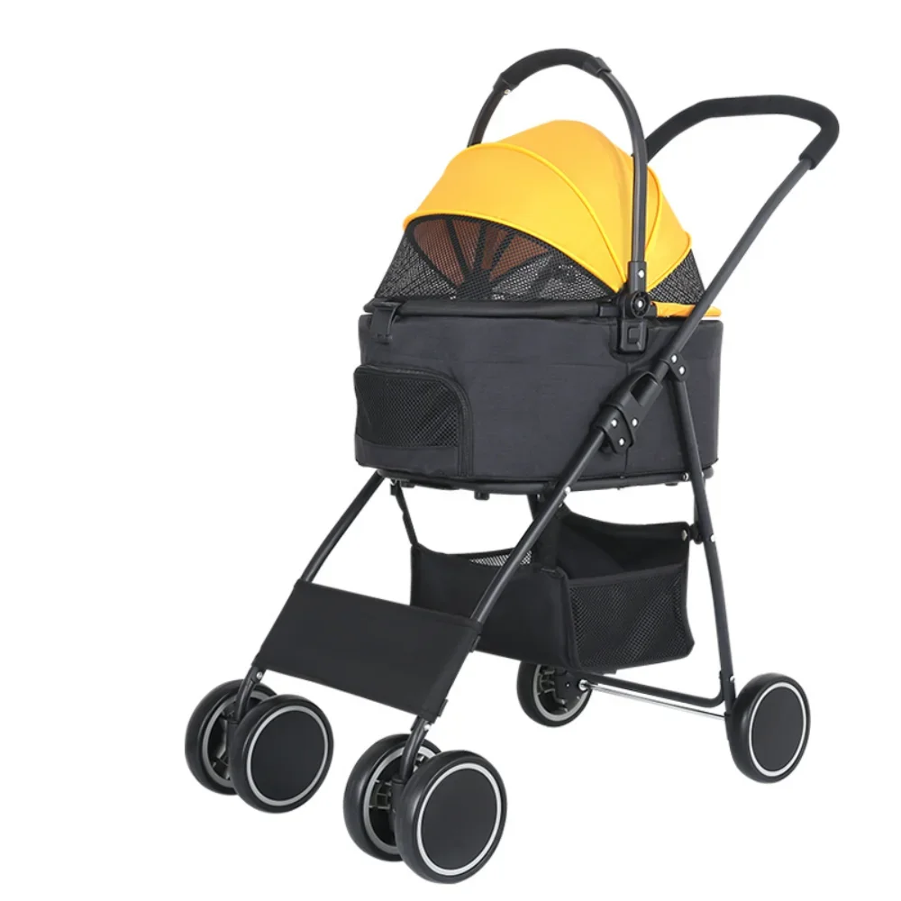 Lightweight Folding Pet Stroller Four-wheeled Pet Trolley Detachable Dog Stroller Cat Stroller
Lightweight Folding Pet Stroller Four-wheeled Pet Trolley Detachable Dog Stroller Cat Stroller