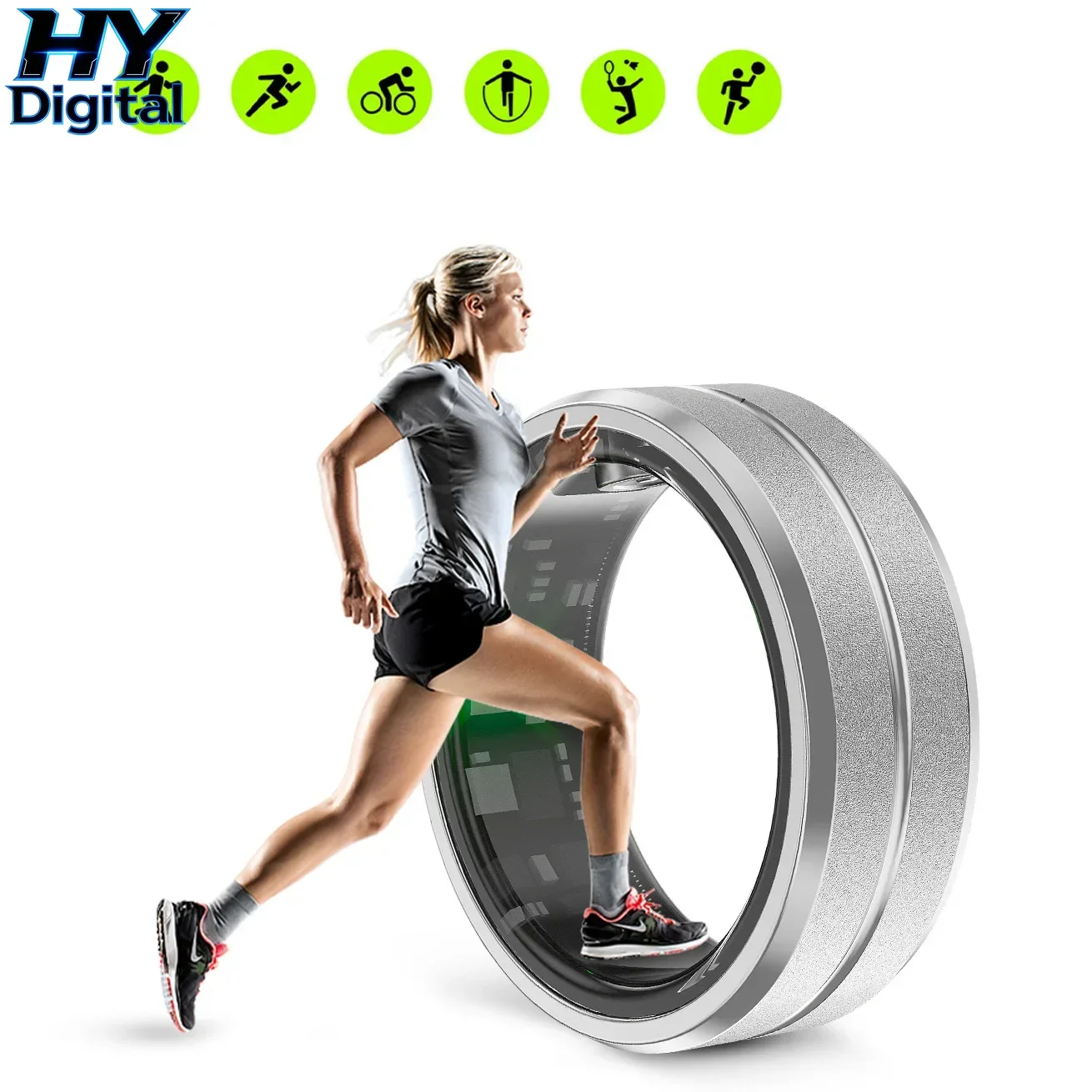 HY Digital Smart Ring Bracelet Heart Rate Monitoring Waterproof Blood Oxygen Sleep Sport Health Tracker Finger Digital Ring
HY Digital Smart Ring Bracelet Heart Rate Monitoring Waterproof Blood Oxygen Sleep Sport Health Tracker Finger Digital Ring