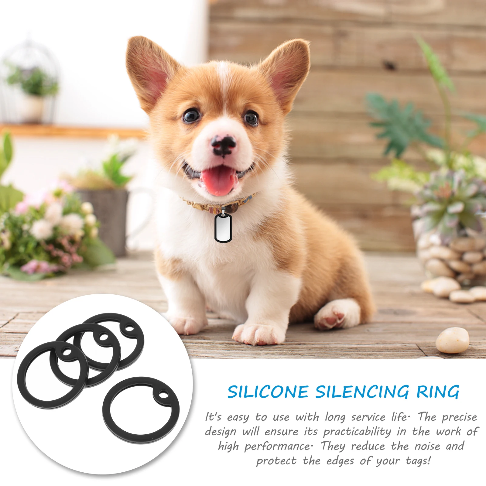 4 pcs Dog ID Tag Silencers Black Silicone Pet Accessories Durable Material Easy to Use Mute Travel
4 pcs Dog ID Tag Silencers Black Silicone Pet Accessories Durable Material Easy to Use Mute Travel
