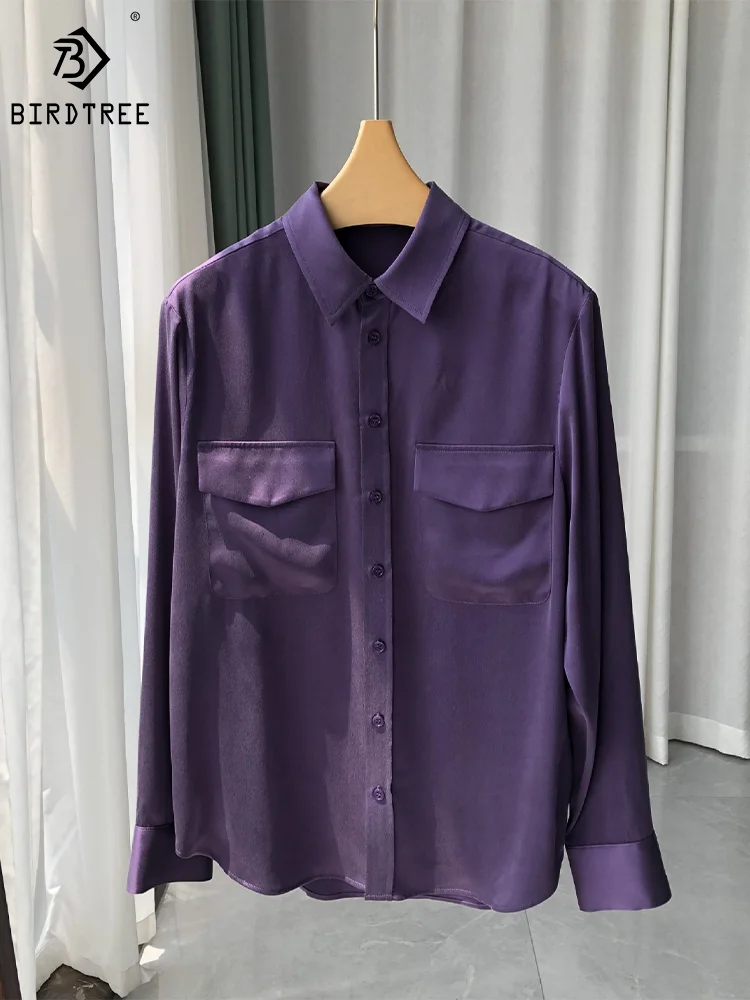 Birdtree 20MM 100%Real Silk Loose Women Sand Wash Blouses Tutn-down Collar Long Sleeve Chic Shirt Autumn Winter Tops T3N687QM
Birdtree 20MM 100%Real Silk Loose Women Sand Wash Blouses Tutn-down Collar Long Sleeve Chic Shirt Autumn Winter Tops T3N687QM