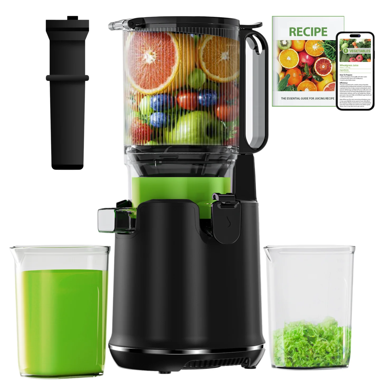 5.3" Large Feed Chute Slow Juicer 1.7L Capacity Cold Press Masticating Juicer with Reverse Function Whole Fruits and Vegetables
5.3" Large Feed Chute Slow Juicer 1.7L Capacity Cold Press Masticating Juicer with Reverse Function Whole Fruits and Vegetables
