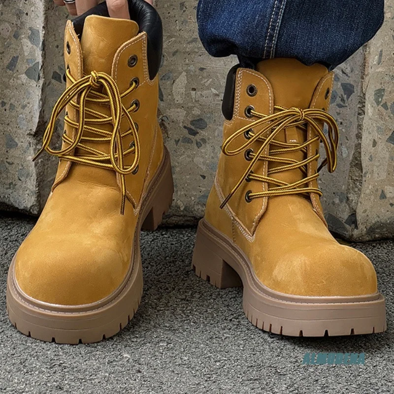 Round Toe Lace-Up Platform Men's Work Boots Street Style Fashion Versatile Minimalist All-Season Daily Outdoor Shoes
Round Toe Lace-Up Platform Men's Work Boots Street Style Fashion Versatile Minimalist All-Season Daily Outdoor Shoes