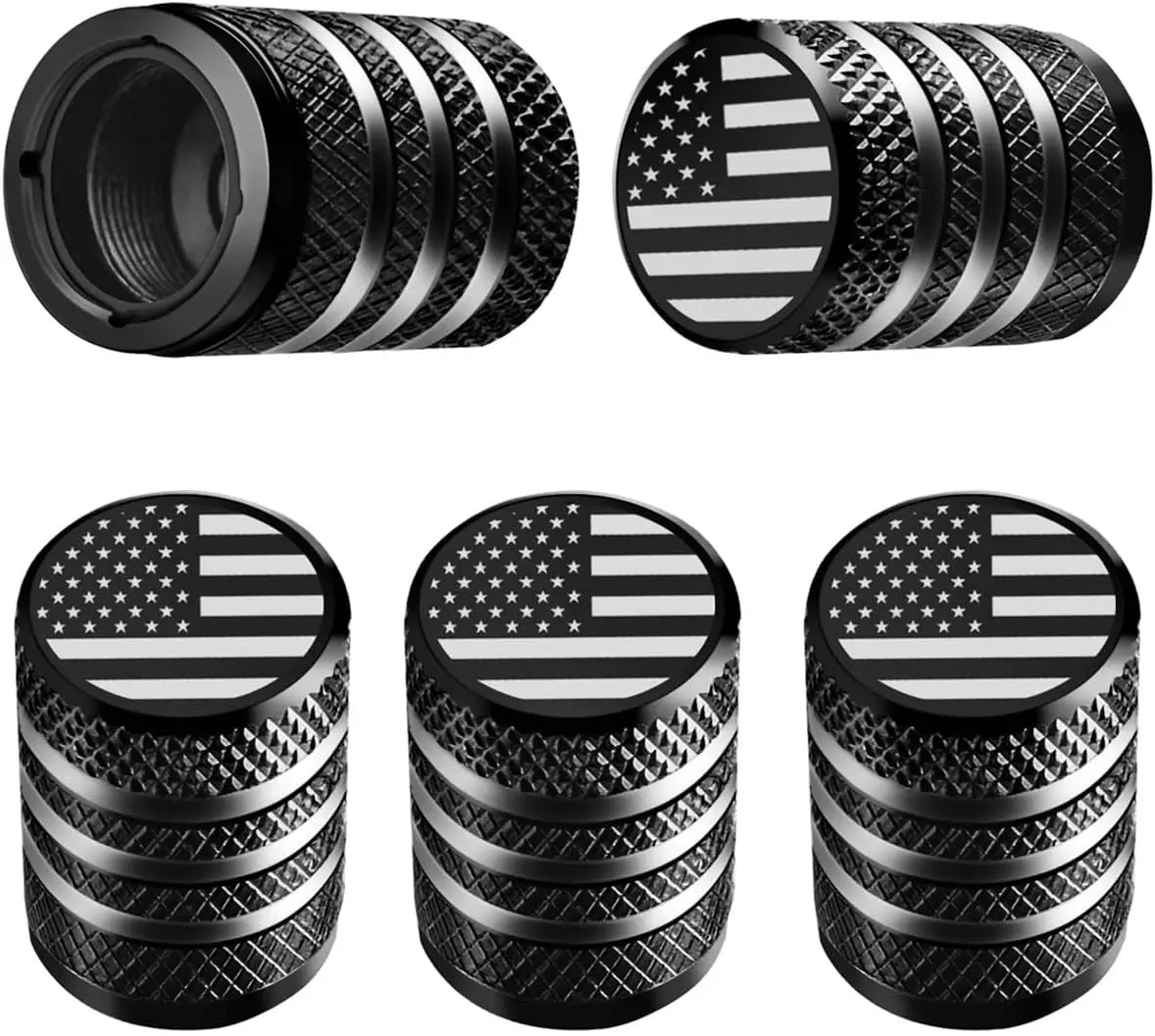 Tire Valve Stem Cap Cover - (5 Pack) Tire Air Cap Metal with Plastic Liner Corrosion Resistant Leak- Bike Black
Tire Valve Stem Cap Cover - (5 Pack) Tire Air Cap Metal with Plastic Liner Corrosion Resistant Leak- Bike Black