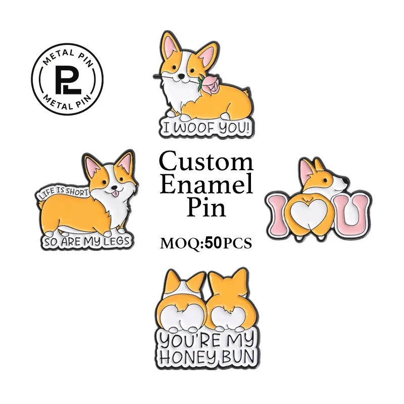 Corgi Dog Metal Badge, Cute Cartoon Enamel Pin, Pet-Themed Clothing Accessory, Friends Gift, Bulk Custom Badge Manufacturing
Corgi Dog Metal Badge, Cute Cartoon Enamel Pin, Pet-Themed Clothing Accessory, Friends Gift, Bulk Custom Badge Manufacturing