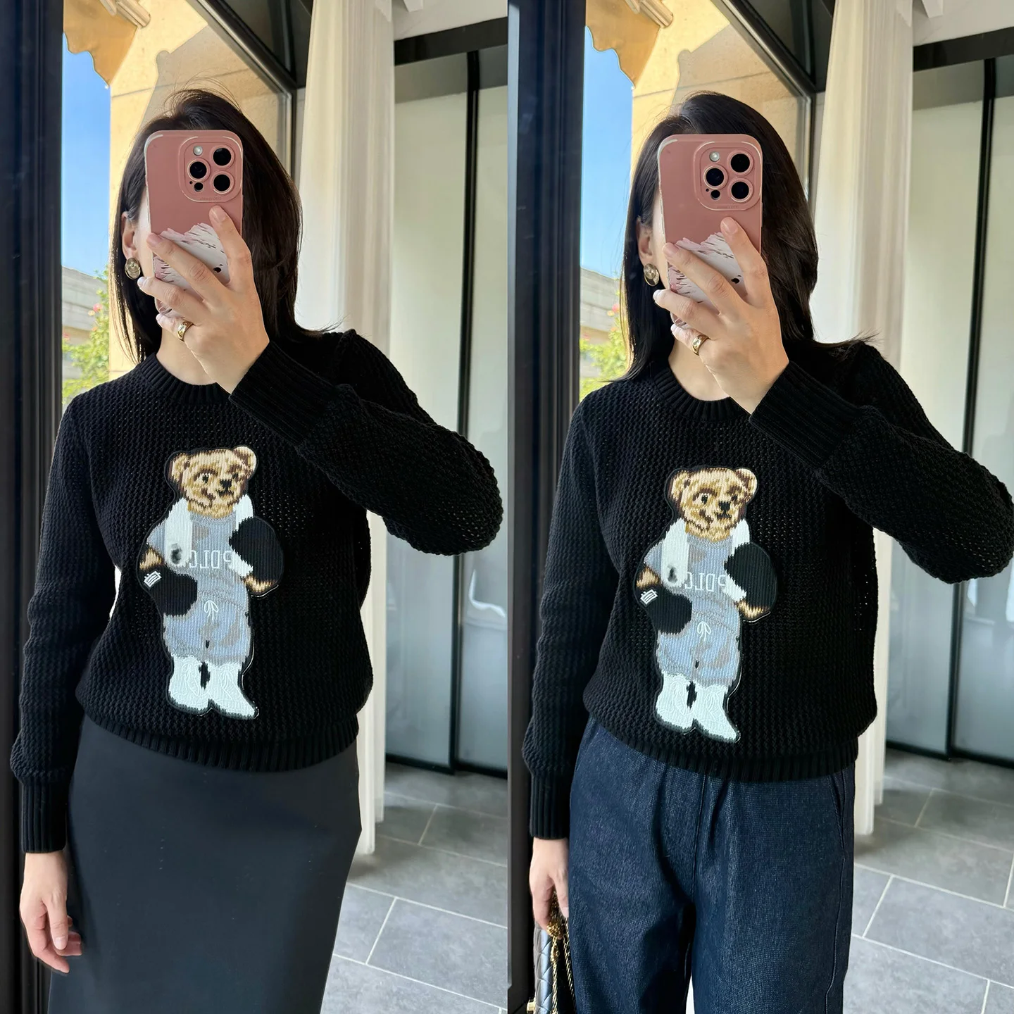 Вязаный свитер серии Teddy Bear, круглый хлопковый вязаный свитер Ne с тяжелым вышивкой, повседневный женский топ с надписью Bla Long Sve 
Вязаный свитер серии Teddy Bear, круглый хлопковый вязаный свитер Ne с тяжелым вышивкой, повседневный женский топ с надписью Bla Long Sve