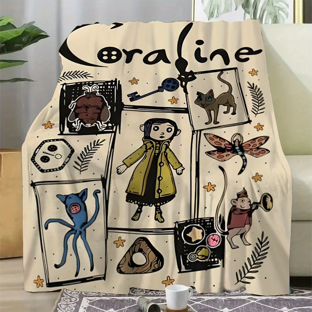 Coraline Style Flannel Throw Blanket - Digital Printed Cartoon Animal Collage, Polyester Knit Four Seasons Comfort Plush Blanket
Coraline Style Flannel Throw Blanket - Digital Printed Cartoon Animal Collage, Polyester Knit Four Seasons Comfort Plush Blanket