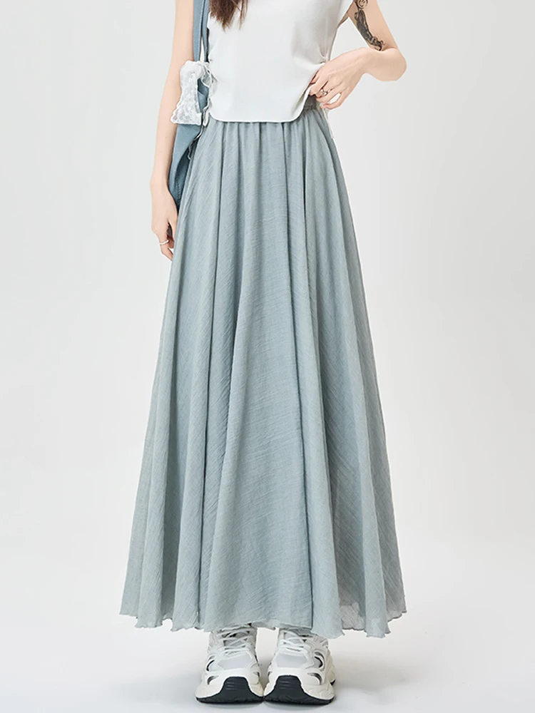 High Waist Ice Silk Cotton Lin Pleated Skirt Women Summer Slimming Hip Covering Drapey A-Line Umbrella Long Skirt
High Waist Ice Silk Cotton Lin Pleated Skirt Women Summer Slimming Hip Covering Drapey A-Line Umbrella Long Skirt