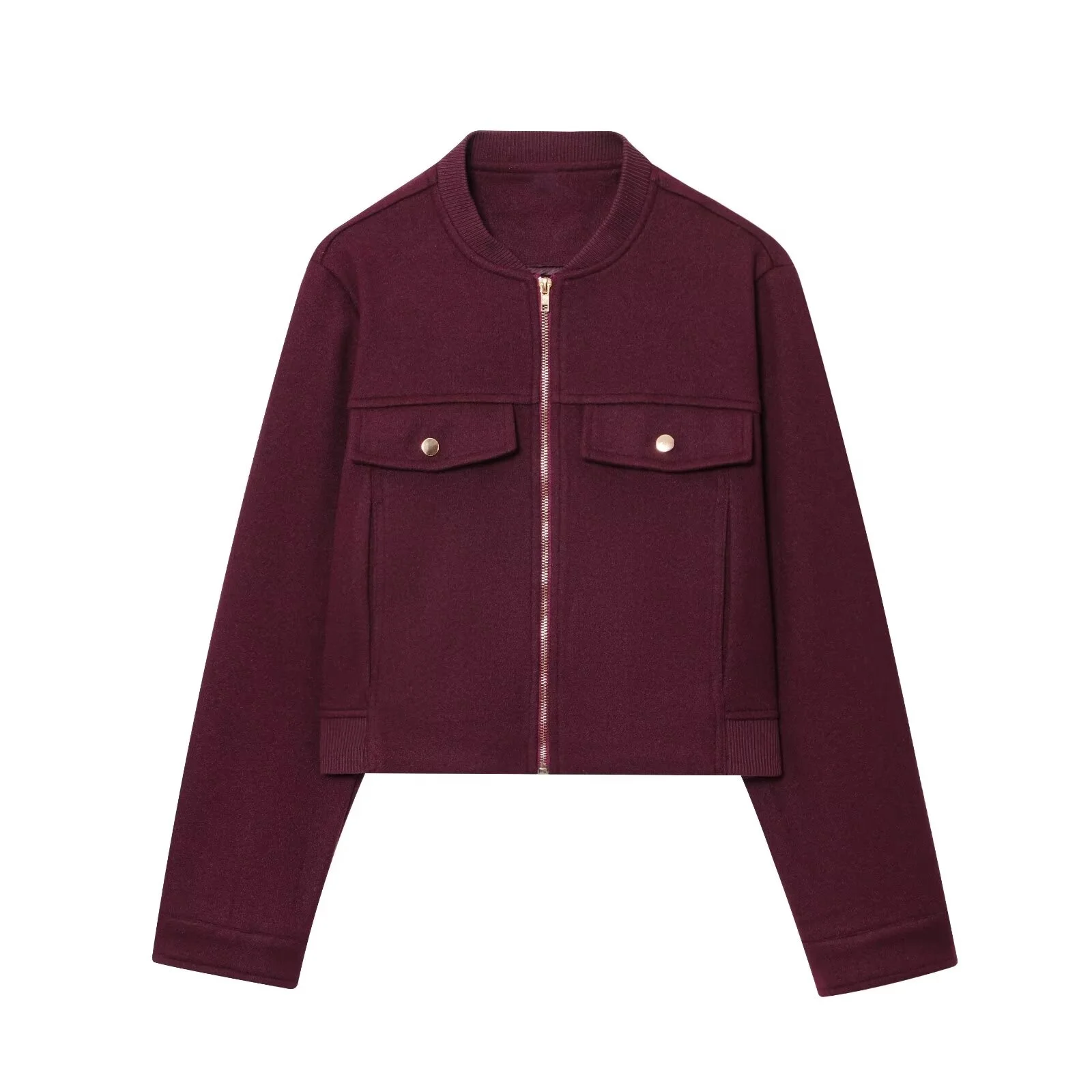 PB&ZA2025 autumn new women's casual fashion temperament simple round neck long sleeve zipper soft short jacket
PB&ZA2025 autumn new women's casual fashion temperament simple round neck long sleeve zipper soft short jacket