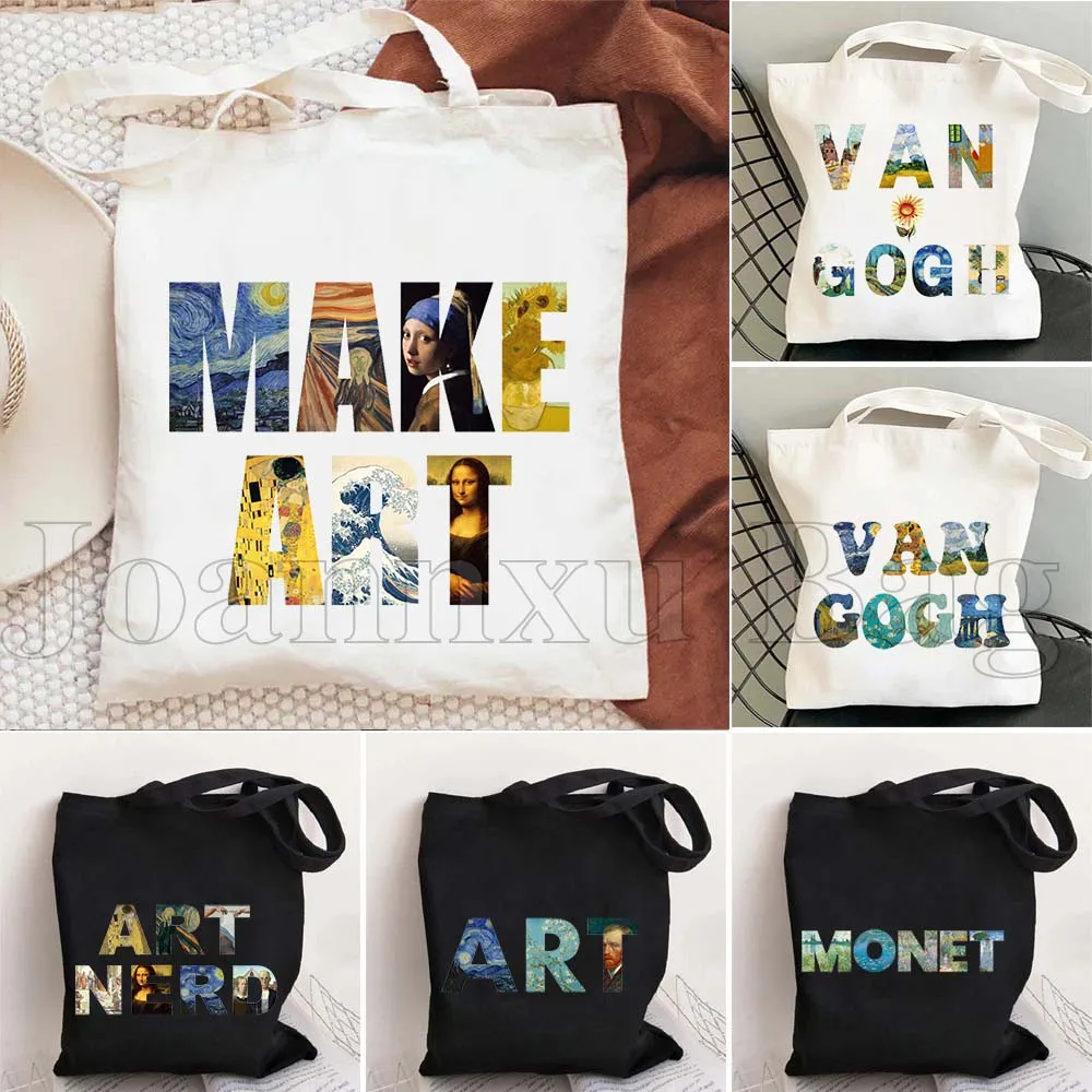 Painter Claude Monet Vincent Van Gogh Portrait Make Art Fan Gifts Canvas Shoulder Tote Bag Harajuku Eco Shopper Shopping Handbag
Painter Claude Monet Vincent Van Gogh Portrait Make Art Fan Gifts Canvas Shoulder Tote Bag Harajuku Eco Shopper Shopping Handbag